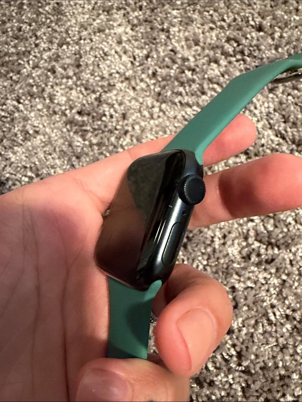 Apple Smartwatch with Green Silicone Band